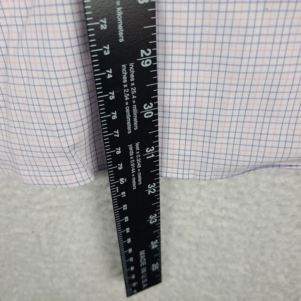 Banana Republic Dress Shirt Mens Medium Purple Pink Check Wrinkle Resistant Slim